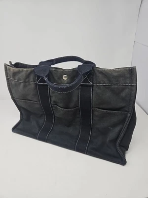 Bolso de Mano Hermes Deauville MM de Lona, Azul Marino Foto 1 de 4