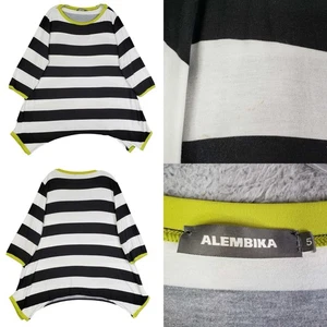 Alembika Tunic Top Blouse Lagenlook Striped Art To Wear Mixed Media Size XXL 5 - Picture 1 of 9