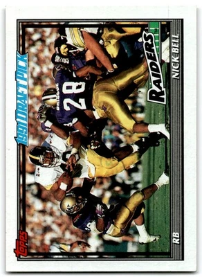 1991 Topps Nick Bell Rookie Los Angeles Raiders #107 - Image 1 of 2