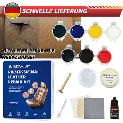 Leder Reparatur Set 7 Farben Kunstleder Reparaturset für Autositze Kratzer Risse - Bild 1 von 4