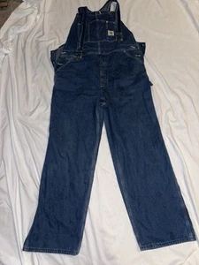 Carhartt Denim Overall Bib Men’s 34x30 - Picture 1 of 10