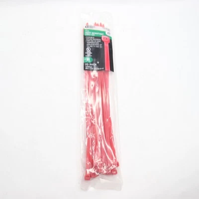 Коммерческие электрические термостойкие кабельные стяжки (20 шт.) красные 11 дюймов 1005989158  - Изображение 1 из 4