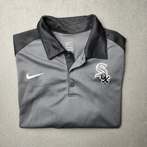 Camisa de los Medias Blancas de Chicago para Hombres Gris Mediana Negra MLB Béisbol Nike Dri Fit Polo - Imagen 1 de 11