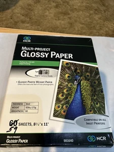 Open box NCR multi-project glossy paper 59-sheets (8.5”x11”) - Picture 1 of 6