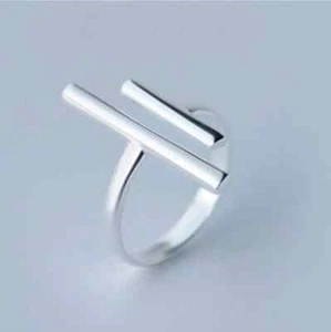 Long Bar Ring 925 Sterling Silver Band &Statement Handmade ring All size-m-77 - Picture 1 of 12