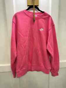 Nike Sportswear Club Fleece Crewneck Sweatshirt - Pinksicle/White - Size L 