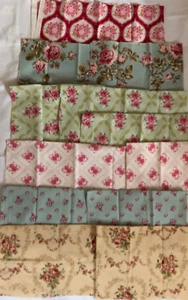 Patchwork Reste, 12 kleine Rosenstoffe - Bild 1 von 6