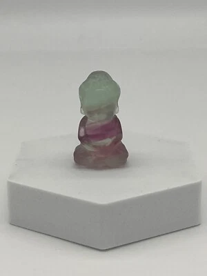 Buda bebé_fluorita azul púrpura Foto 1 de 3