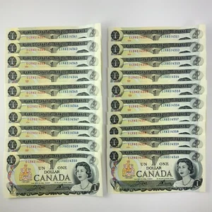Un billete de 1 dólar canadiense 1973 sin circular ecr cuervo bouey FF413 - Imagen 1 de 10