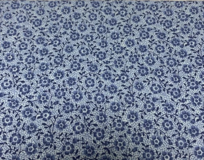 Vintage Floral Fabric By Schwartz Liebman Tex For Cranston Blue On Blue BTHY - Image 1 of 4