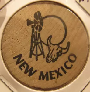 Vintage New Mexico Wooden Nickel - Token NM - Picture 1 of 2