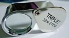 1- 30x21mm folding Glass Magnifier loupes with case .forJewelry etc.#12