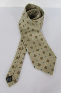 Daniel Milano Hombres Moda Clásico Vestido Traje Cuello Corbata Beige Marrón Seda Forrada - Imagen 1 de 12