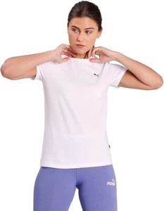 PUMA Womens Ess Small Cat Logo T-Shirt - White / XS - Picture 1 of 3