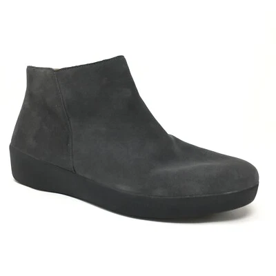 Fitflop Sumi Botines Botines Zapatos Mujer Talla 8.5 Gris Gamuza Cuña Cremallera Foto 1 de 4