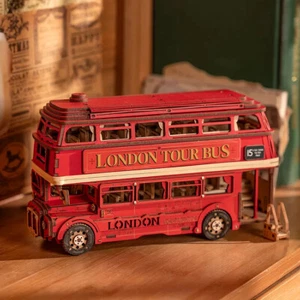 Rolife Bus Car 3D Wooden Puzzle London Tour Model Budding Toy  Adult Xmas Gift - Picture 1 of 8