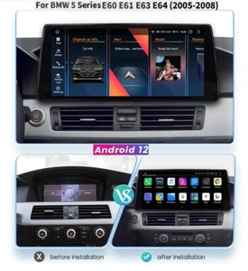 Radio GPS Android 6+64G estéreo de coche para BMW Serie 5 E60 525i 530i 540 CCC 10,33" - Imagen 1 de 17