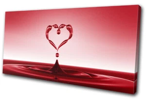 Herz Wasser Splash rot modern Liebe EINZELNE LEINWAND WANDBILD Bild Druck - Bild 1 von 1