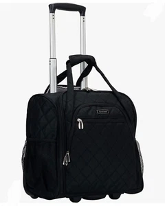 Rockland 15" Upright Wheeled Underseater Carry-On Travel Luggage Bag, Black - Picture 1 of 7