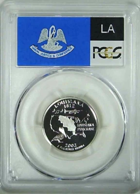 2002-S 25C State Quarter Louisiana PCGS PR69 DCAM 90% Silver 23luos0104 - Image 1 of 4