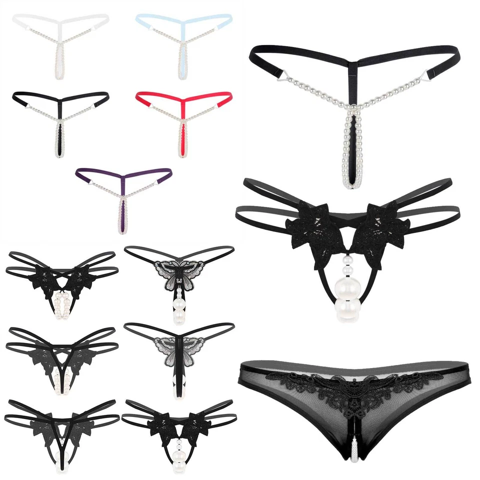 DE Damen Perlen Intimate Massage Ketten G-String T-back Strings Höschen Dessous  - Bild 1 von 1