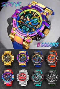 Men Oversize Waterproof Shock Resistant Digital Sport Dual Time WRIST WATCH 55mm - Picture 1 of 32