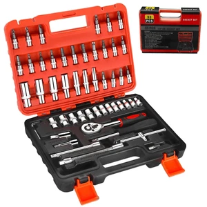 Juego de llaves de trinquete de 1/4 pulgadas 46 piezas herramientas de reparación de automóviles - Imagen 1 de 17