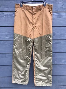 VTG SafTBak Hunting Pants 36x29 Tan Canvas Double Knee Brush Guard Duck USA - Picture 1 of 15