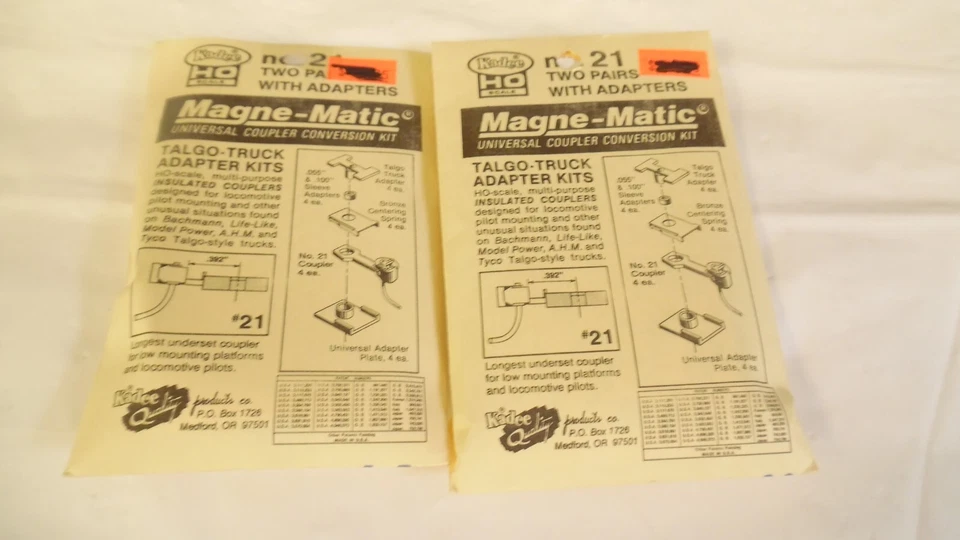 Kadee No 21 Universal  Coupler Conversion Kit -Talgo Truck Adapter Kits 2 Pc Lot - Image 1 of 1