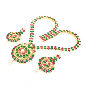 Ruby & Emerald Cut Gemstone Necklace ,Gemstone necklace, South Indian Necklace - Picture 1 of 9