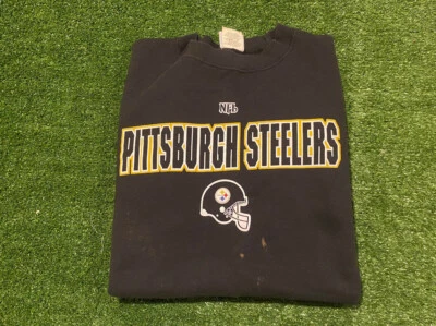Vintage Retro NFL Pittsburgh Steelers spell out helmet crewneck sweatshirt XL  - Imagem 1 de 4