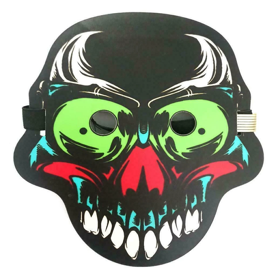 Sound Reactive LED Mask Sound Activated Street Dance Scary Horror Halloween - Image 1 of 4