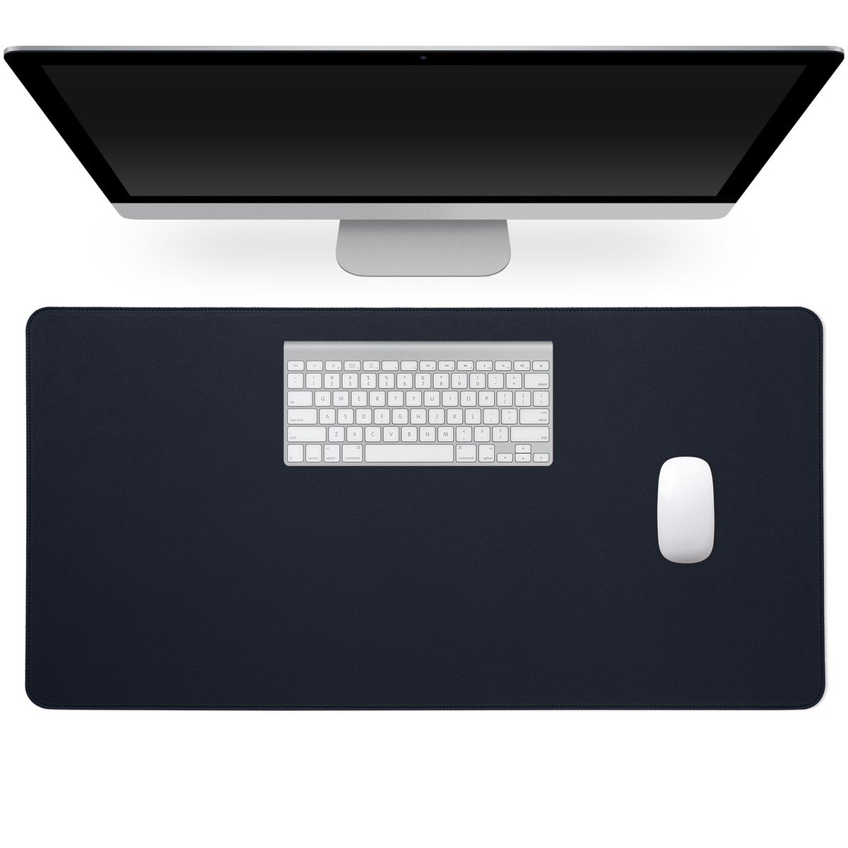 Oterri Schreibtischunterlage 90x43cm - Doppelseitiges Mauspad Aus Kunstleder Blau/Gelb