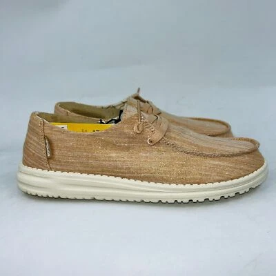 HEY DUDE WOMENS WENDY SPARKLING ROSE GOLD SLIP-ON COMFORTABLE SHOES SIZE 8B - Image 1 of 4