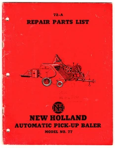 New Holland Automatic Pick-Up Baler, Model No.77, Repair Parts List 72-A - 1952 - Picture 1 of 3