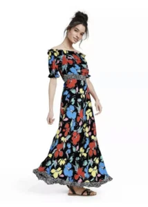 RIXO for Target - Floral Off the Shoulder Puff Sleeve Dress - Size 8 NWT - Picture 1 of 3