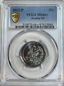 2012 P PCGS MS66+ Acadia Quarter Gold Shield - Picture 1 of 2