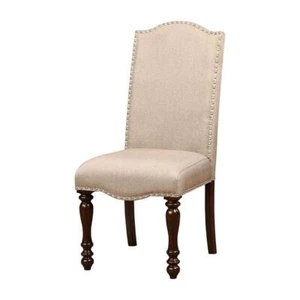 Furniture of America Minard Fabric Dining Chair in Antique Cherry (Set of 2) - Picture 1 of 7