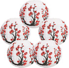12-Inch Cherry Blossom Japanese/Chinese Paper Lanterns (Set of 5, Red Sakura)