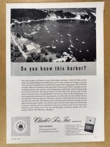 Chubb Yacht Insurance 1961 lago Macatawa puerto Michigan foto anuncio impreso vintage - Imagen 1 de 1