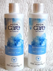 AVON 2 x CARE INTIMATE DELICATE FEMININE WASHES ' REFRESHING ' 250ml each. *NEW* - Picture 1 of 9
