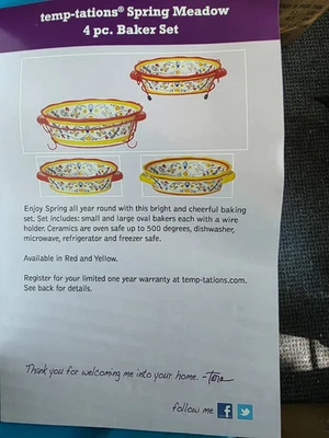 Juego de panadería Temp-tations Spring Meadow de 4 piezas - Nuevo en caja Foto 1 de 2