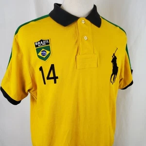 Polo Ralph Lauren Big Pony Brasile manica corta polo rugby XL vestibilità personalizzata - Foto 1 di 10
