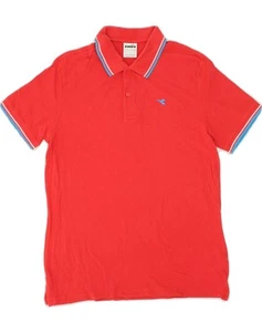DIADORA Mens Polo Shirt XL Red Cotton GK08 - Picture 1 of 3