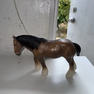 RARE VINTAGE BREYER BROWN WHITE CLYDESDALE CHESS 71 HORSE - Bild 1 von 4