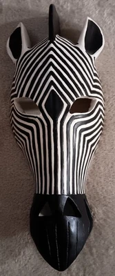 Máscara de cebra estilo tribal Toscano diseño decoración de pared estilo africano  Foto 1 de 2