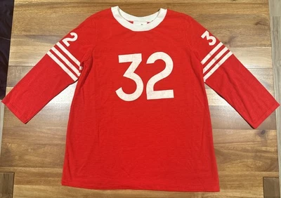 True VINTAGE  Davina Football Jersey Mens Medium Red Long Sleeve Shirt  60s 70s - Image 1 of 4
