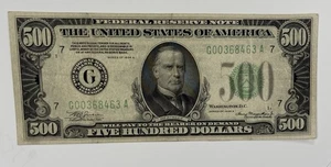 1934 A Chicago  $500 Five Hundred Dollar Bill Federal Reserve Note FR-2202G - Picture 1 of 6