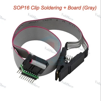 1PCS SOP16 Test Burn-In Clip - Wire Soldering + Board Gray New  Fast Delivery - Image 1 of 3
