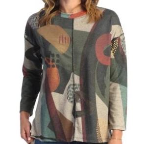 Jess & Jane Milan French Terry Tunic Top Women’s Size Medium - Picture 1 of 3